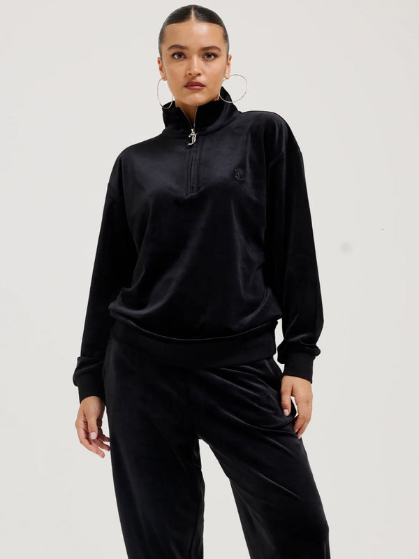 Pete 1/4 Zip Sweater, Black
