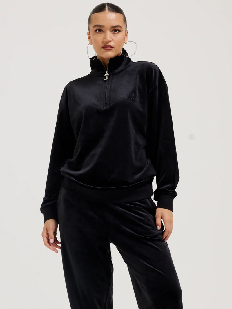 Pete 1/4 Zip Sweater, Black