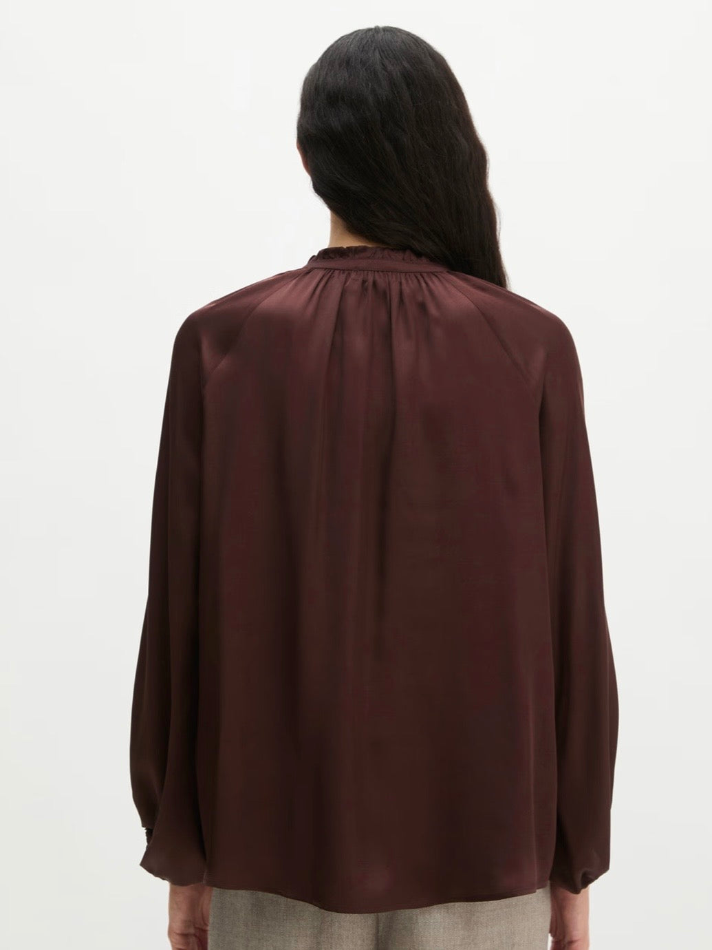 Woven Blouses, Solid, Burgunder