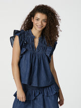 Jayla Denim Top, Blue