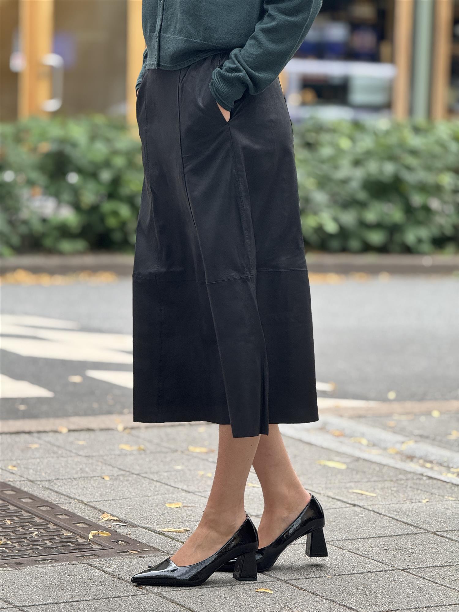 BTF Sophie Leather Skirt, Black