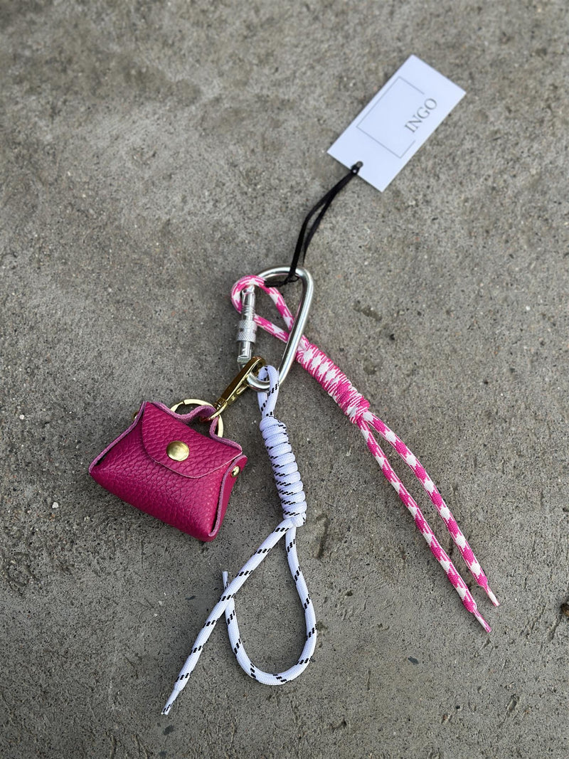 Bag Charm, Fuchsia Purse