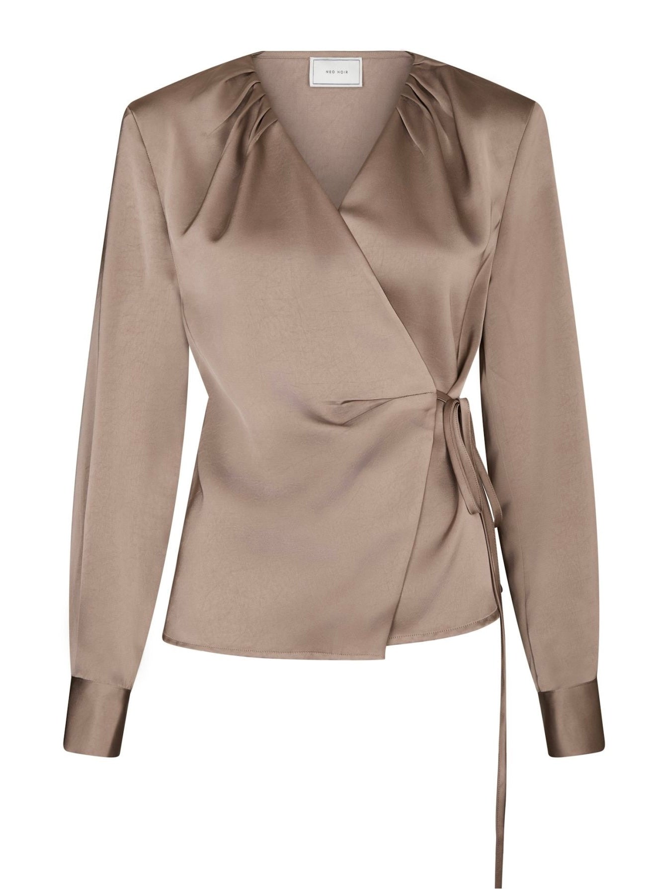 Caprina Heavy Sateen Blouse, Taupe