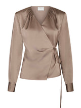 Caprina Heavy Sateen Blouse, Taupe