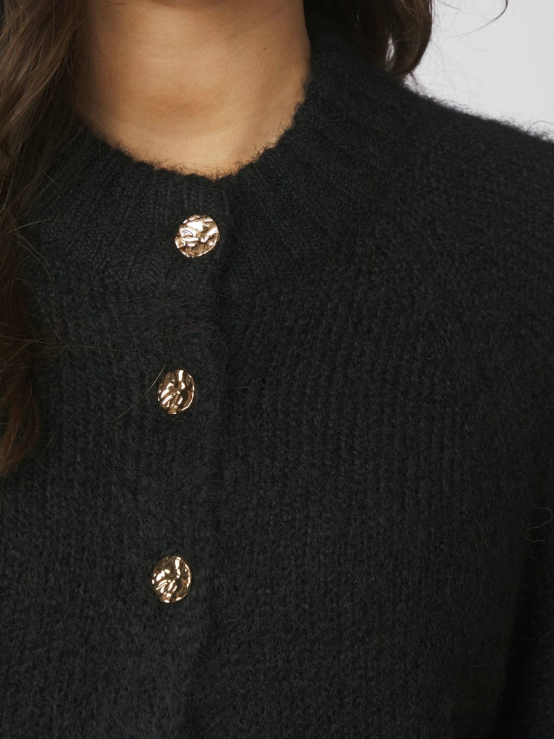Benuta Fluffy Knit Cardigan, Black