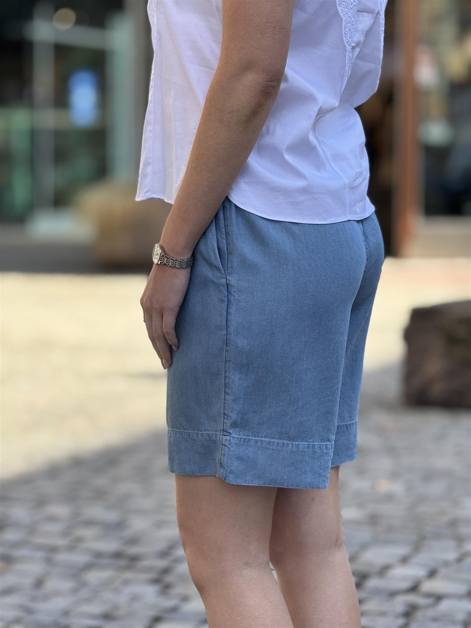 LR-RORA 2 shorts, Blue denim