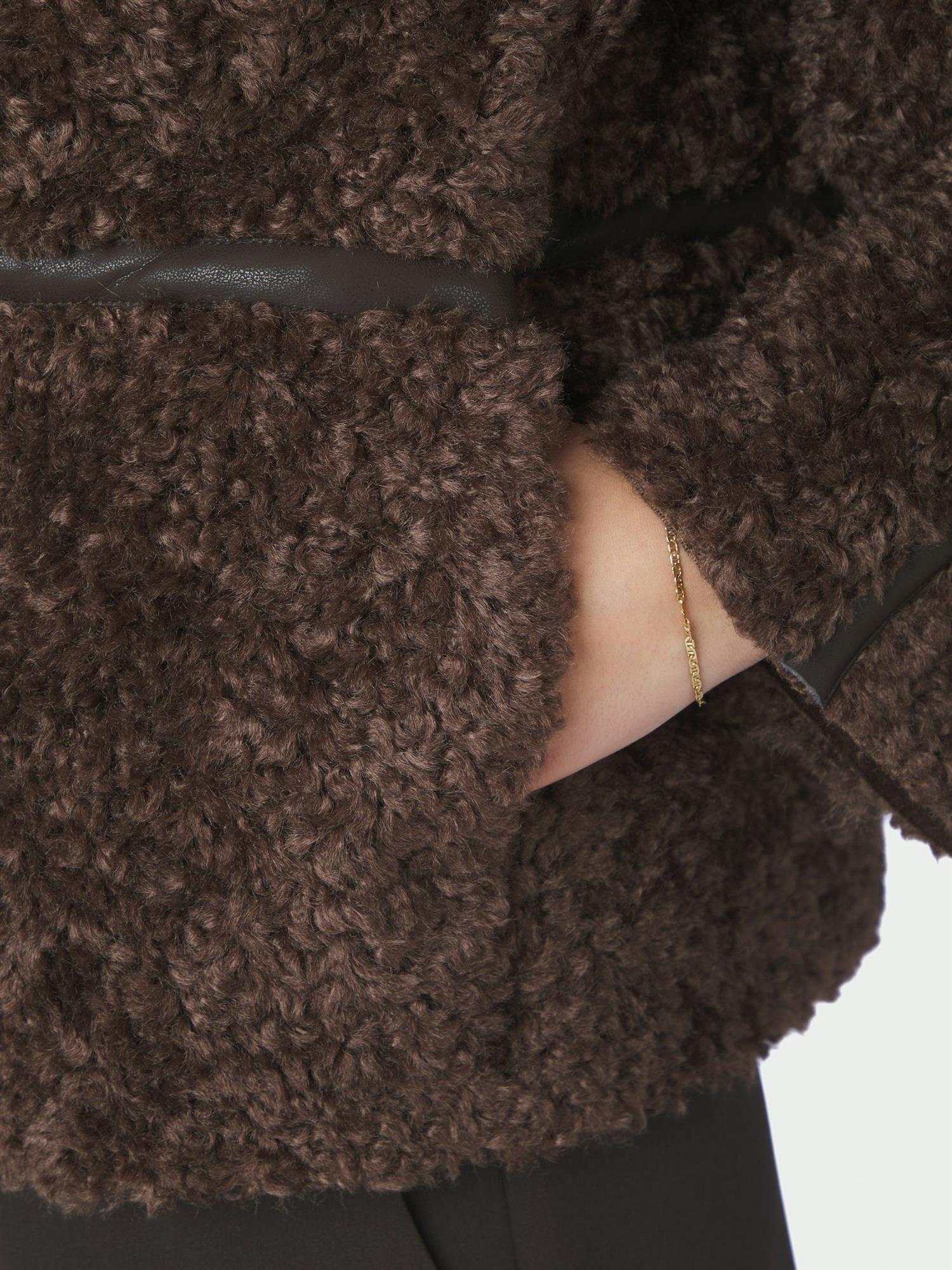 Castor Faux Fur Jacket, Brown