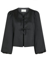 Daliska Dull Satin Blouse, Black