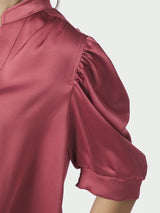 Roella Heavy Sateen Blouse, Cherry Pink