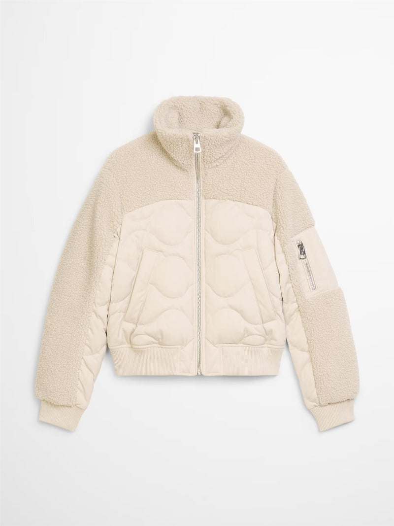 Curly patched Jacket, Natural Stone