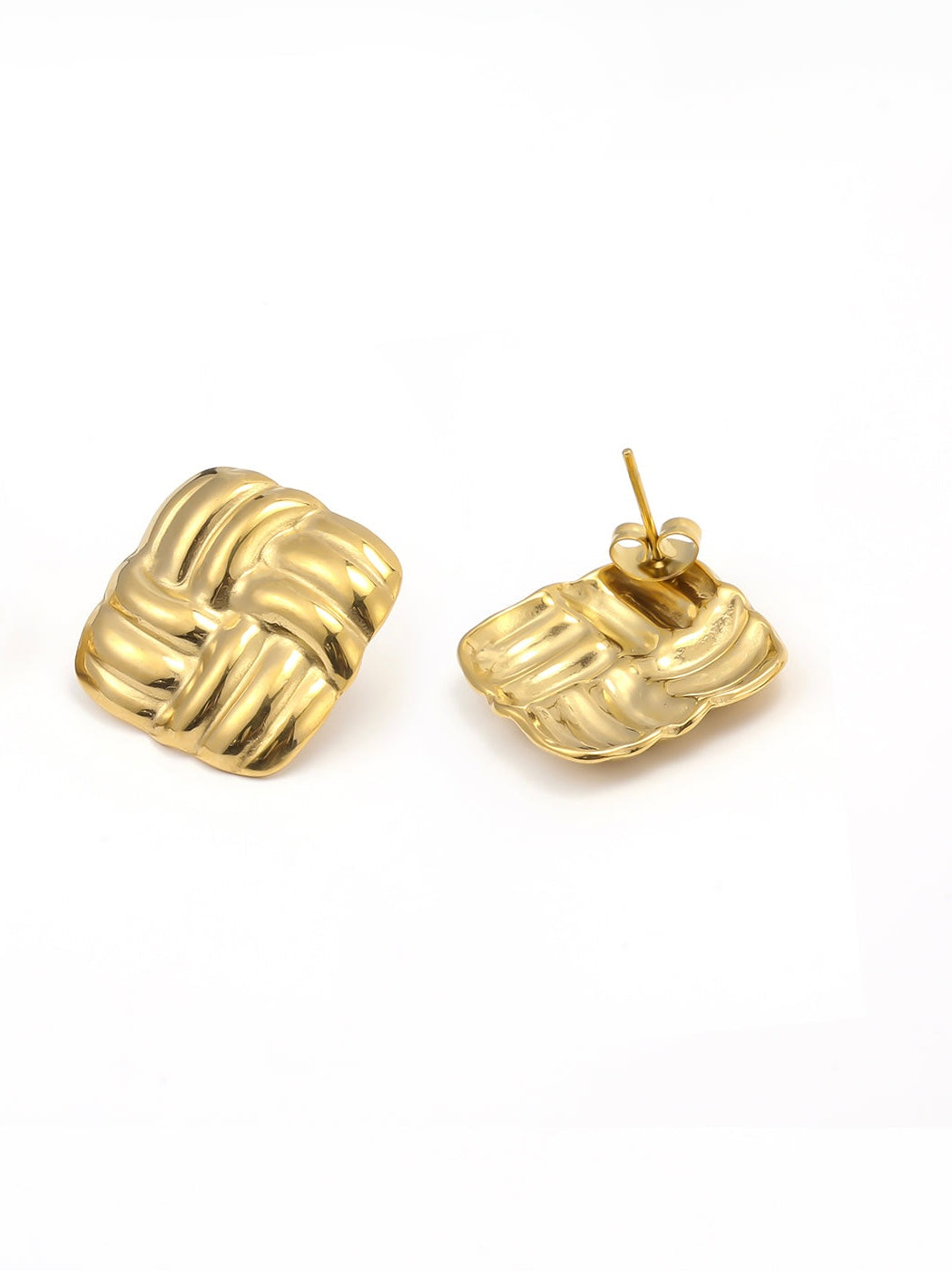 Hilde - Knot Stud Earrings Stainless Steel - Gold