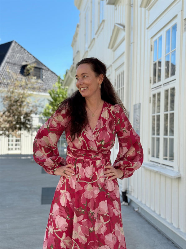 Viscose V-Neck Dress, Amour