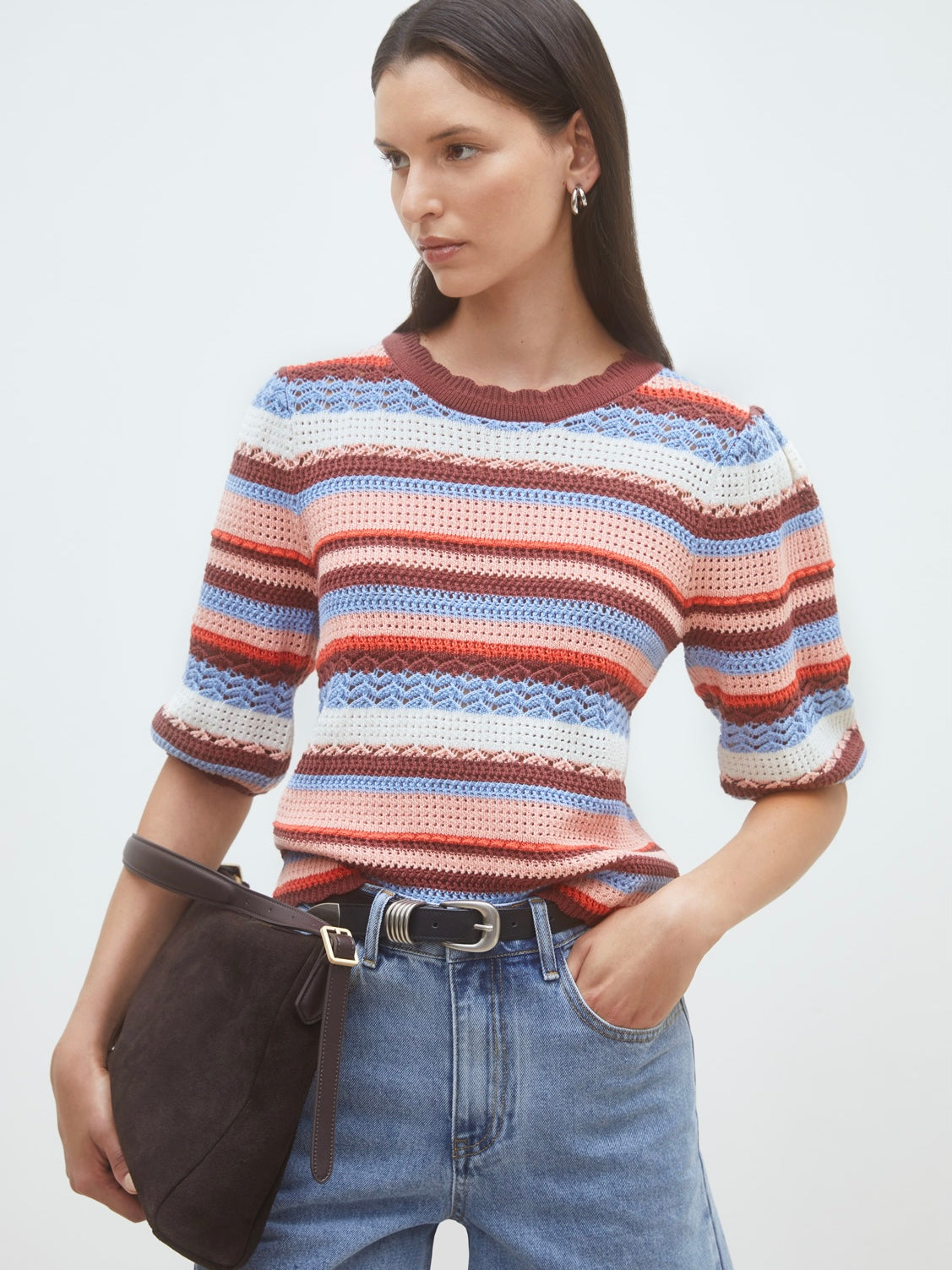 Panaca Knit Blouse, Striped