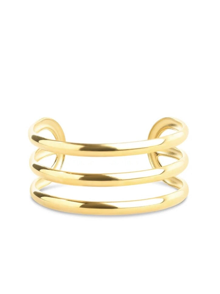 Norma - Triple Bangle Bracelet Stainless Steel - Gold
