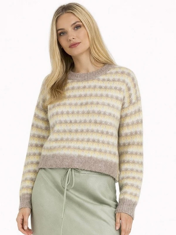 Sassi knit pullover, Sand/Yellow