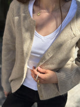 DUNA Cardigan, Beige Melange