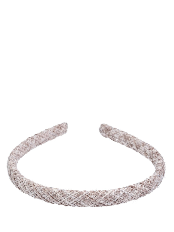 Tweed Hair Band Thin, Warm Taupe