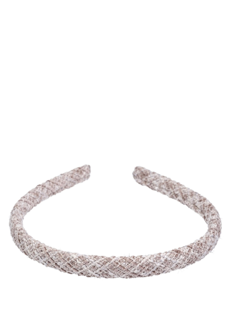 Tweed Hair Band Thin, Warm Taupe