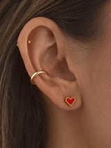 Sarah - Red Heart Stud Earring