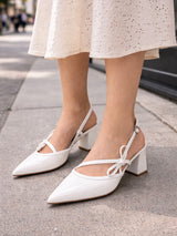 BIAMARALYN Strappy Bow Slingback Faux Leather