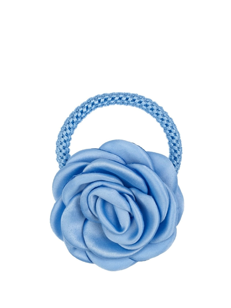 Satin Rose Hair Tie, Ibiza Blue