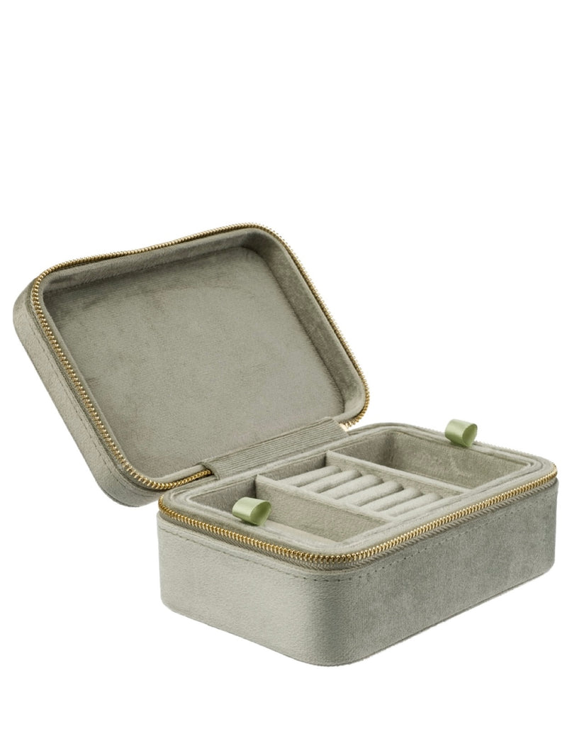 Velvet Jewellery Box, Milieu Green