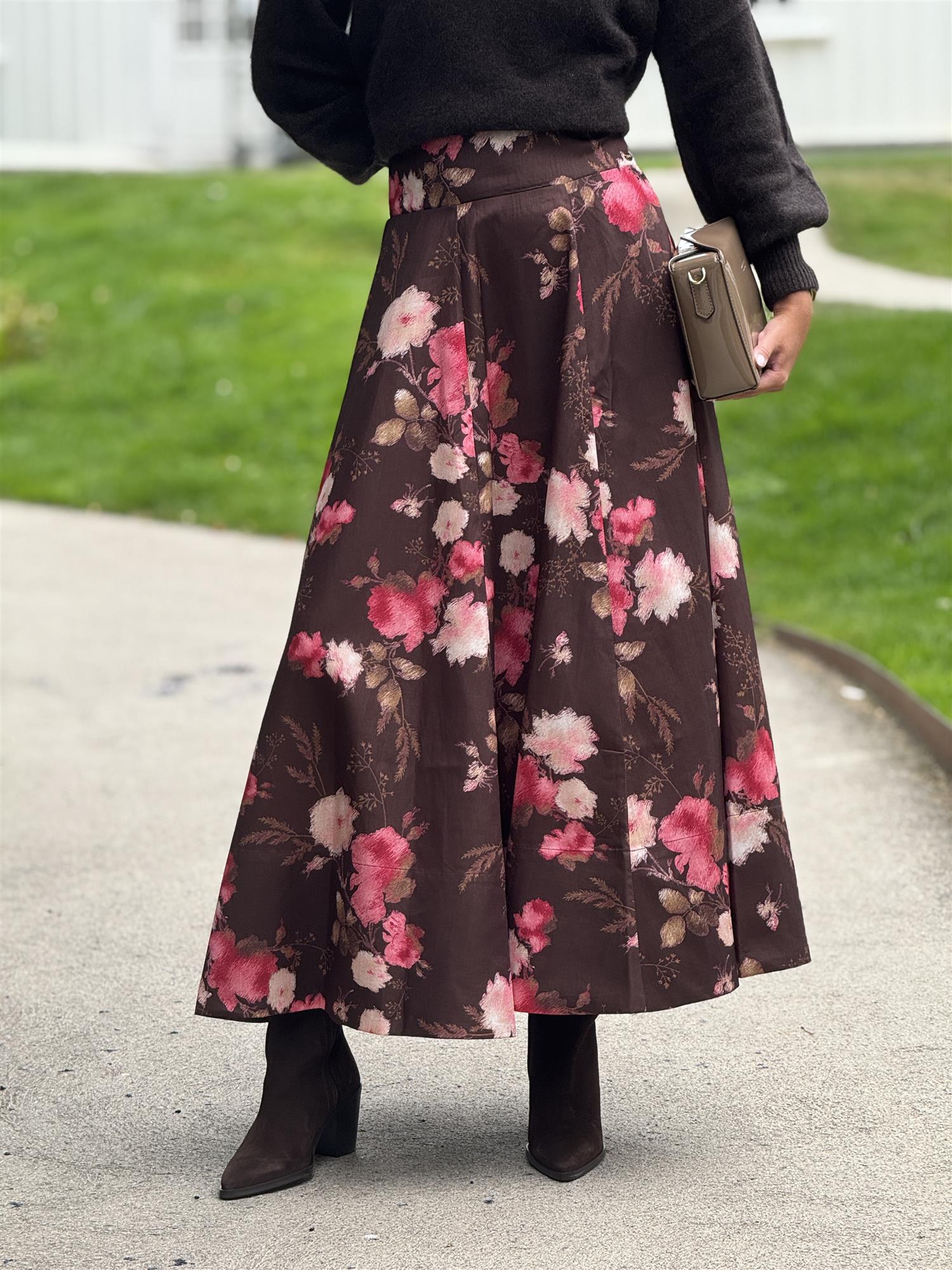 Taffeta Maxi Skirt