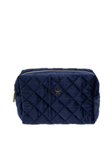 Velvet Square Make-Up Pouch S, Navy Blue