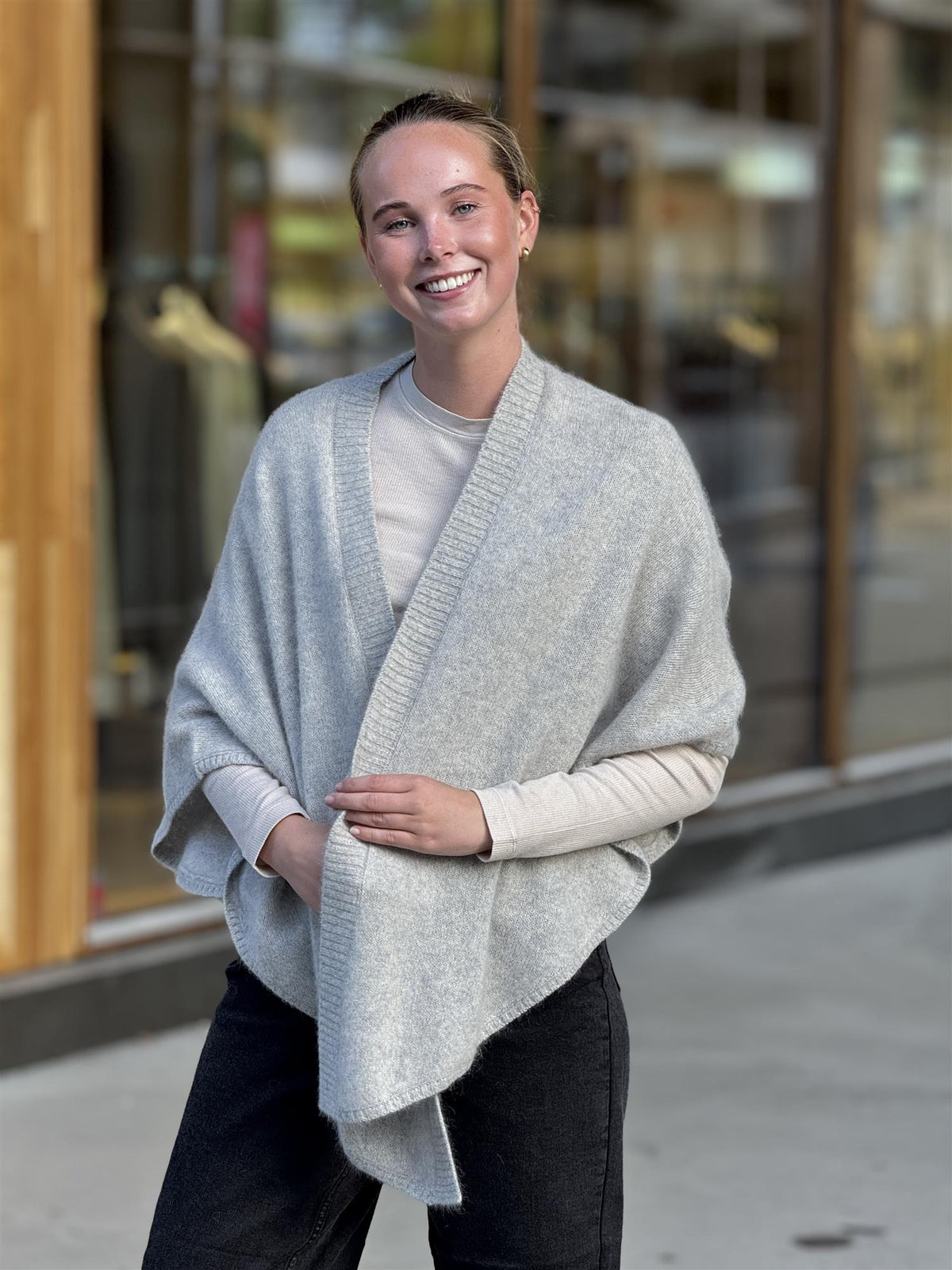 SANNE sjal, Grey Melange