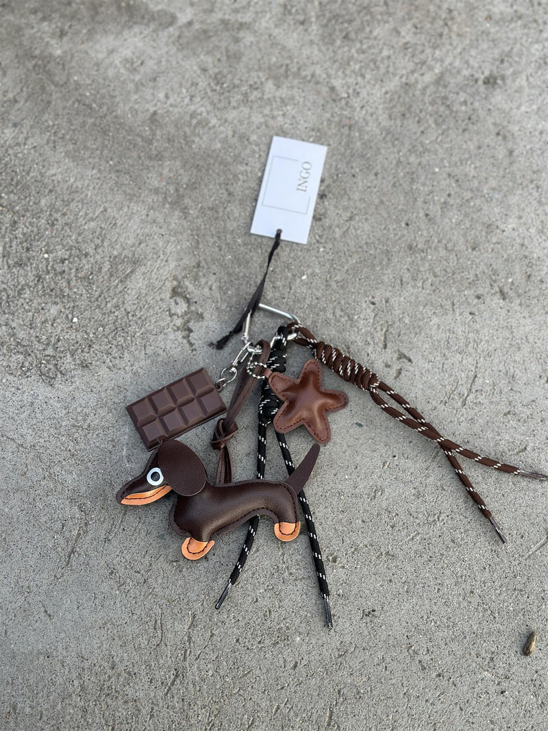 Bag Charm, Brown Dachs Chocolate