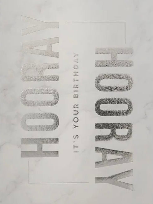 Hooray It's your Birthday Silver Foil Postcard