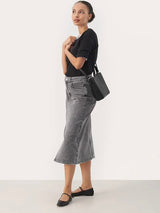 Dilin PW Skirt, Grey Denim