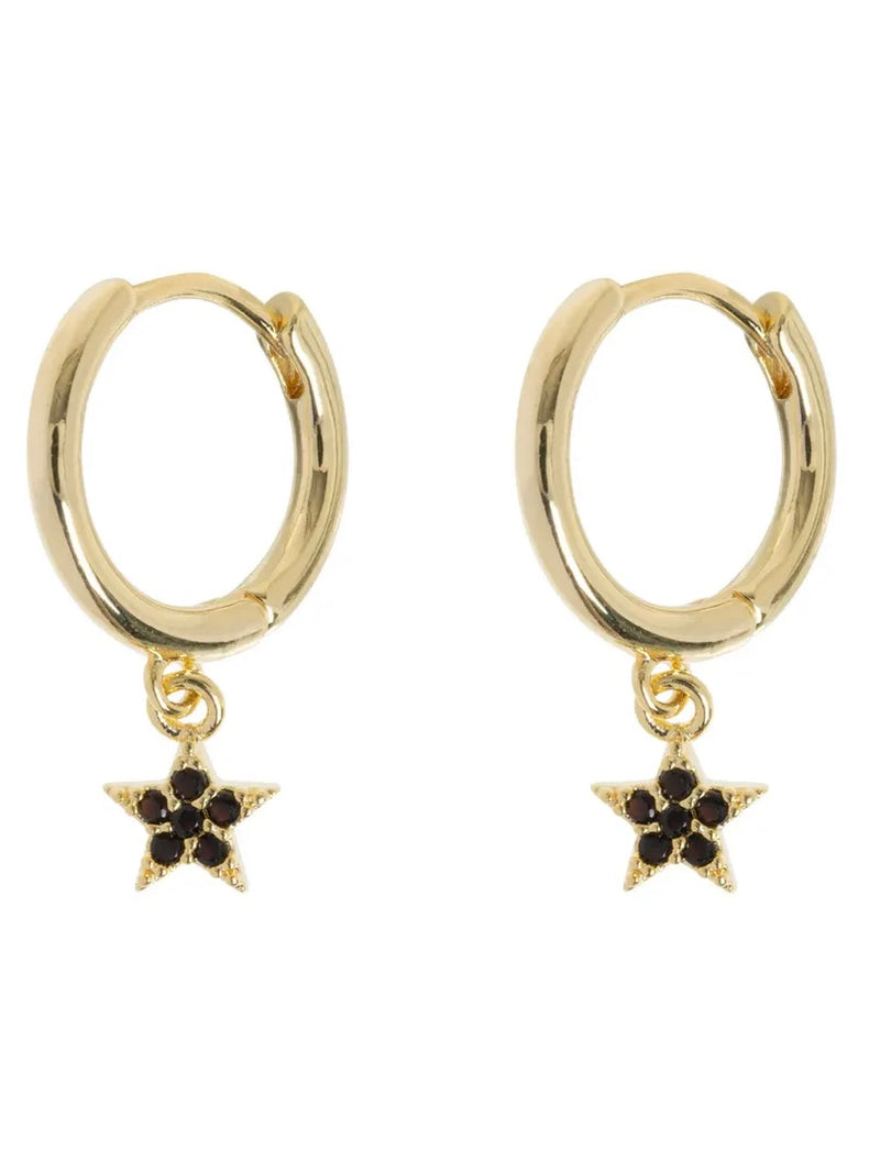 Elvira - Crystal Star Hoop Earrings