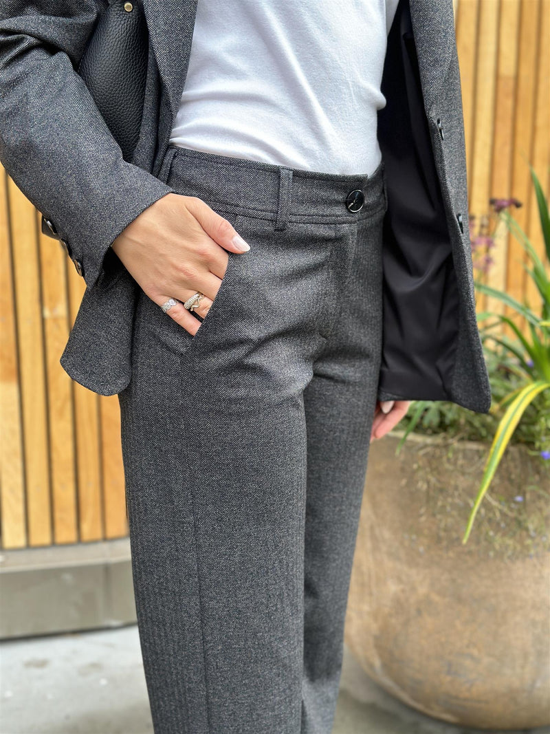 Tarita Trousers, Dark grey (LONG)