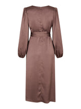 Rimini Heavy Sateen Dress, Dark Rose