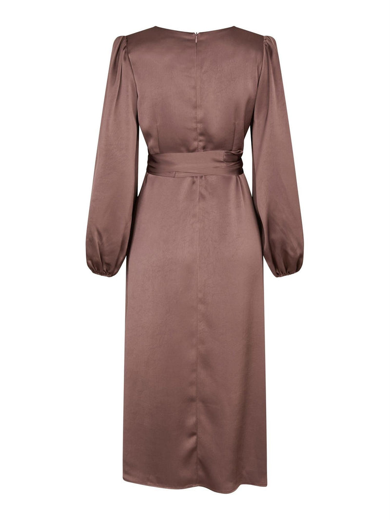 Rimini Heavy Sateen Dress, Dark Rose