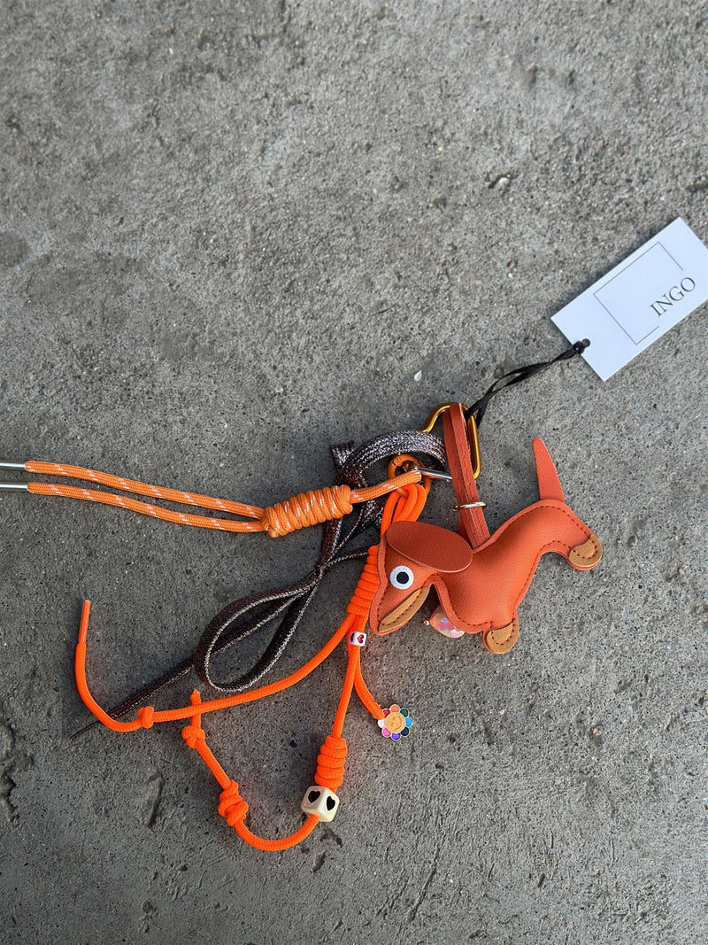 Bag Charm, Orange Dachs