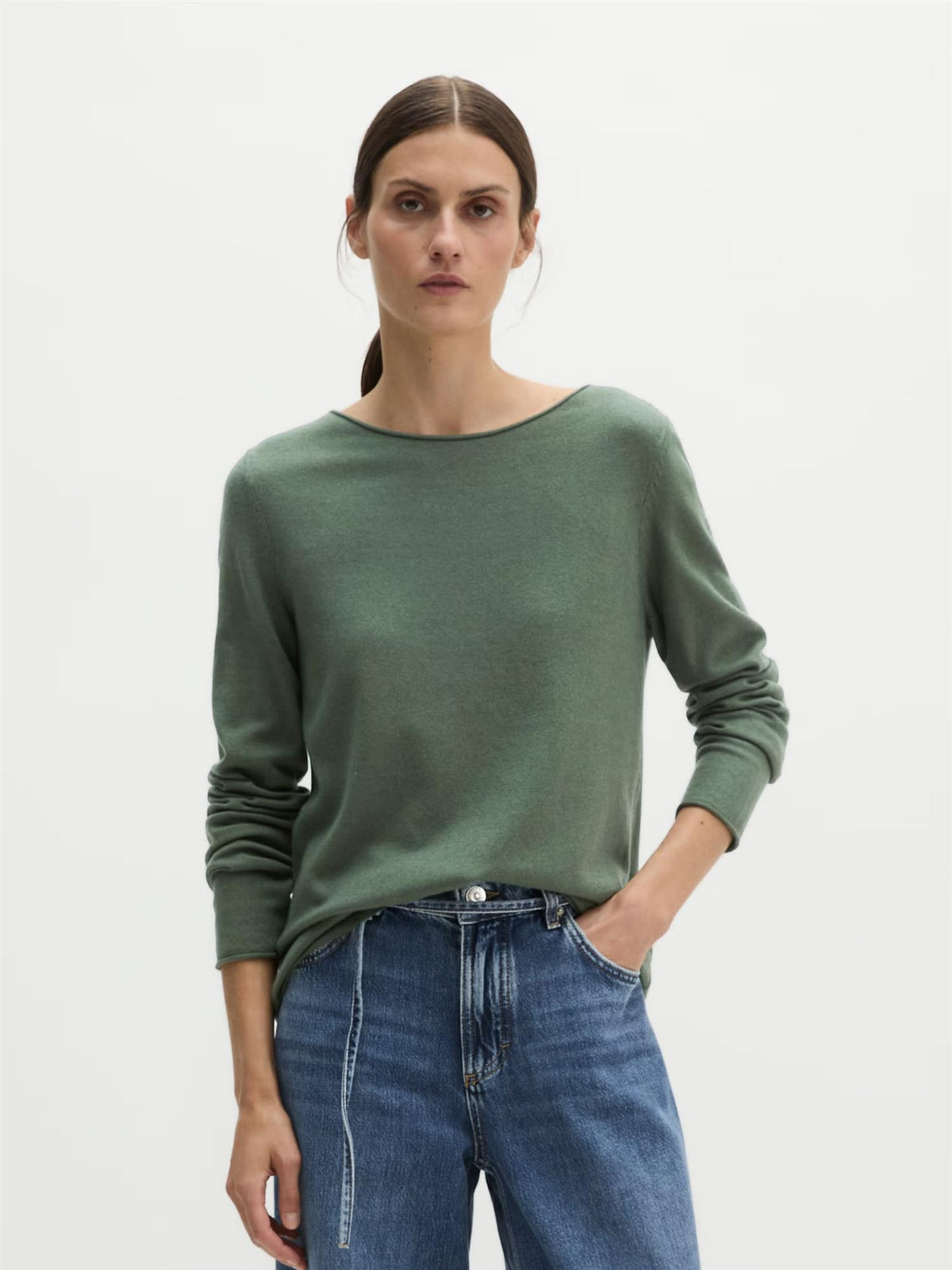 Pullover, Boat-Neck, Green