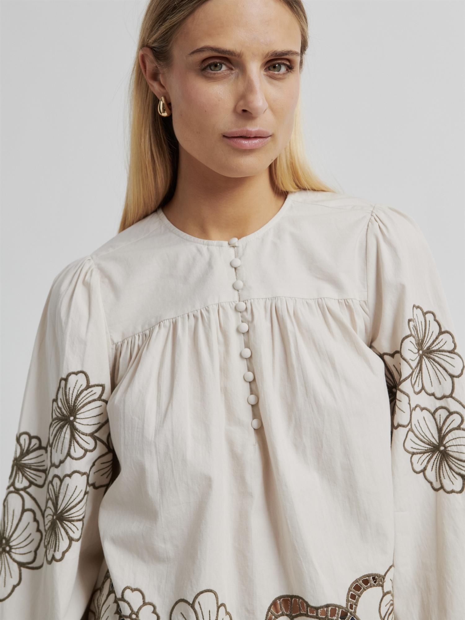 Elinor Blouse, Beige Brown