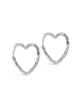 Hoops, Organic Heart Medium Silver