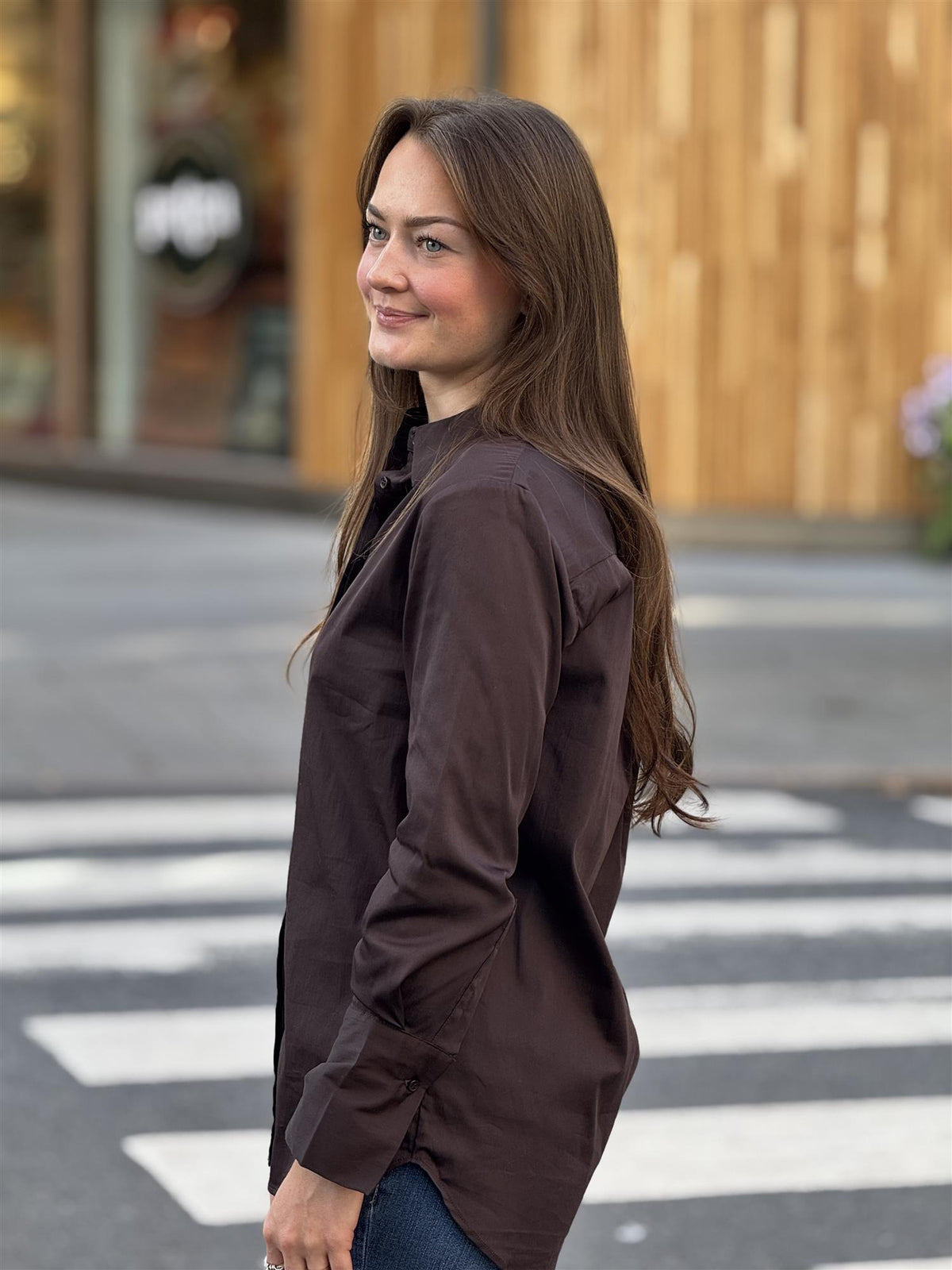 Bettina Classic Shirt, Brown