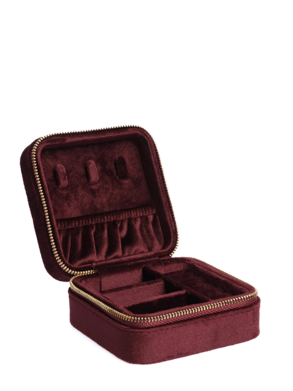 Velvet Jewellery Box Mini, Maroon