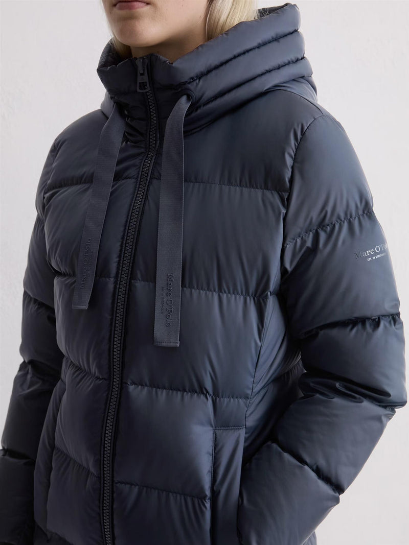 Coat, down filled, with hood, Deep Blue sea