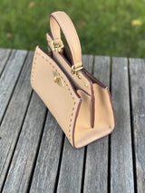 Trianon micro satchel bag, Beige/Bordeaux