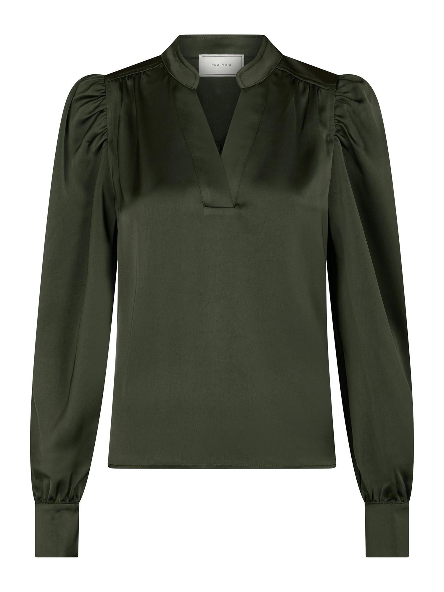 Rosslyn Heavy Sateen Blouse, Deep Green