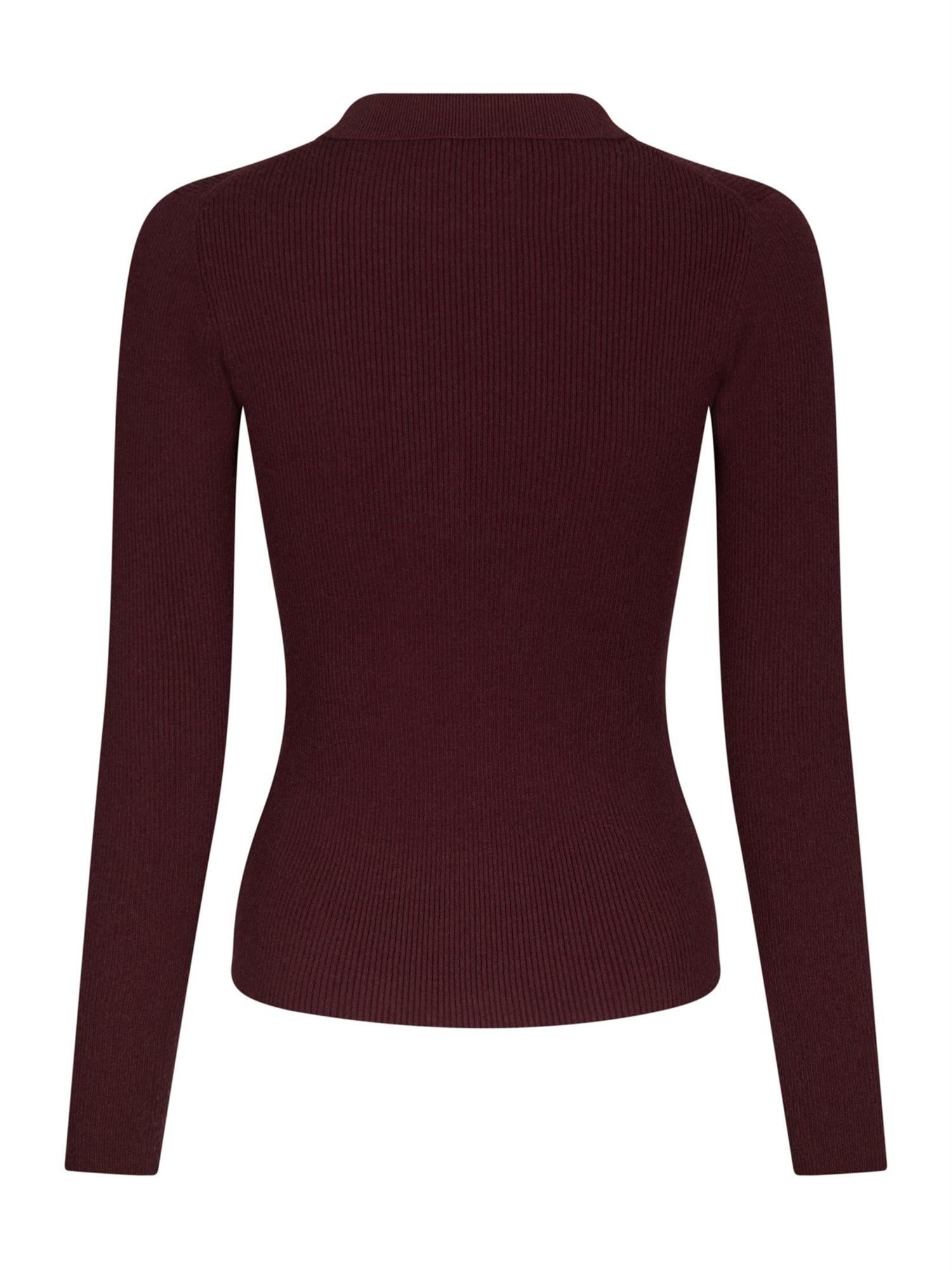 Panama Knit Blouse, Burgunder