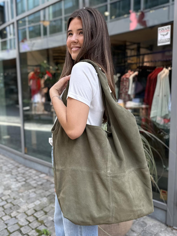 Suede Dalliea Bag, Army