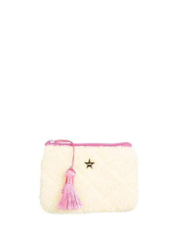 Terry Quilted Mini Pouch, Pale Yellow