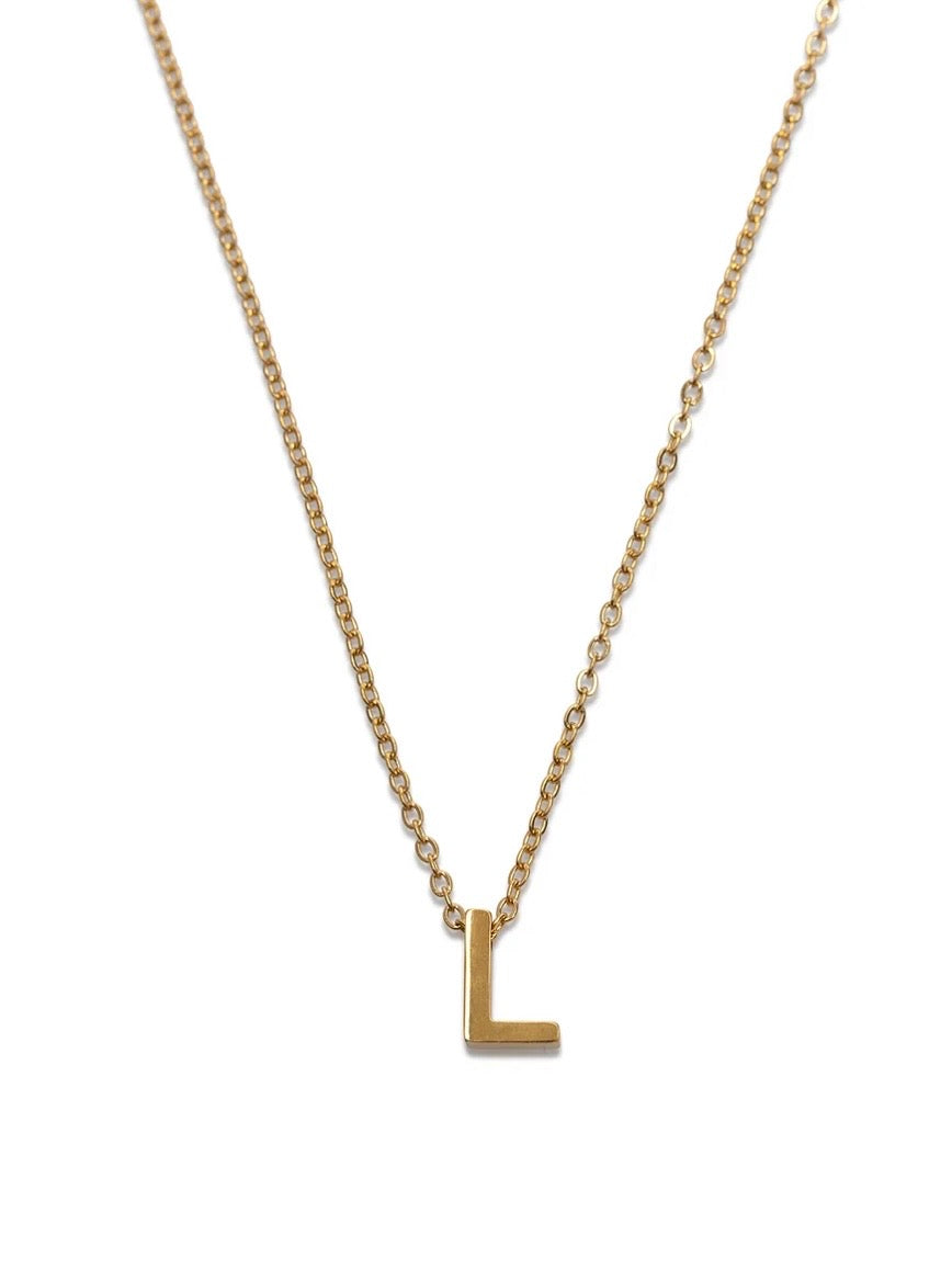 Viola - Letter Necklace Stainless Steel Gold - L