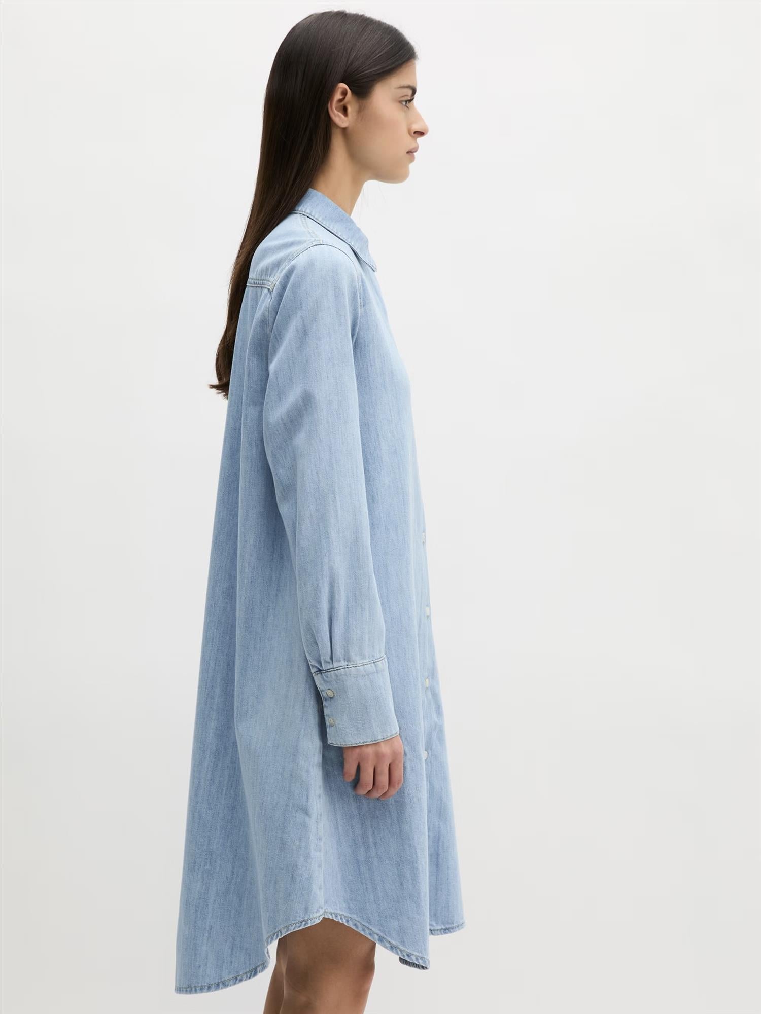 Denim dress, relaxed fit, long sleeve